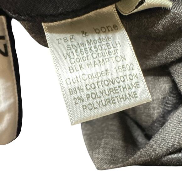 RAG & BONE 10 Inch Capri Black Hampton Jeans Cropped Raw Edge Women's Size 27 - Picture 9 of 10